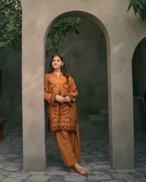 2 PIECE- Embroidered Tropical