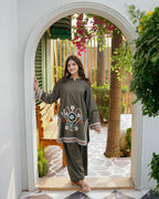 2 PIECE- Embroidered Tropical